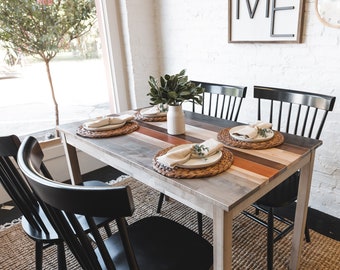 Solid Wood Dining Table | "The Quillton" | Farmhouse Kitchen Table | Small Kitchen Table Set | Sustainably Sourced North American Hardwood