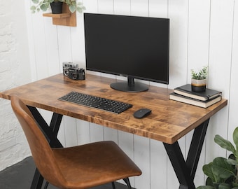 Solid Wood Desk | "The Wren" Premium Edition | Minimalistic Computer Desk | Sustainably Sourced North American Hardwood