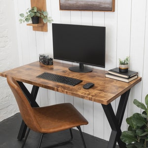 Solid Wood Desk | "The Wren" Premium Edition | Minimalistic Computer Desk | Sustainably Sourced North American Hardwood