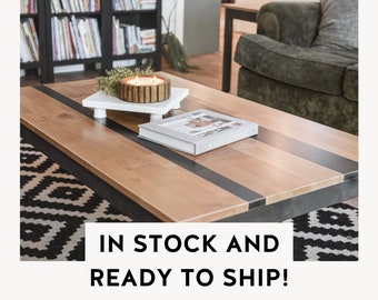 Solid Wood Coffee Table | "The Hannah" | Ready to Ship! | Modern Farmhouse Living Room Table | Sustainably Sourced North American Hardwood