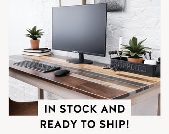 Ready to Ship! | Solid Wood Desk | "The Westley" | Modern Farmhouse Style | Wood Computer Desk | Sustainably Sourced North American Hardwood