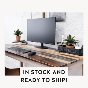 Ready to Ship Solid Wood Desk The Westley Modern Farmhouse Style Wood Computer Desk Sustainably Sourced North American Hardwood image 1