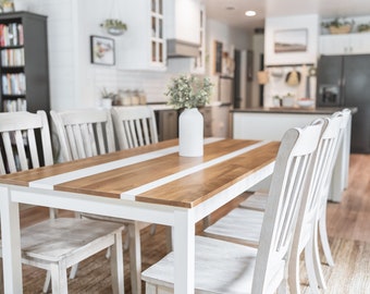 Wood Dining Table | "The Hannah" | Farmhouse Kitchen Table | Sustainably Sourced North American Hardwood