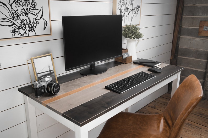 Wood Epoxy Dining Table with wood top