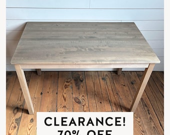 Solid Wood Desk - Gray Stained Hardwood: 47" x 28" - The Wren - 70% off