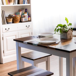 Handmade Maple Farmhouse Dining Table Set: "The Willow" Multi-Color Kitchen Table image 3