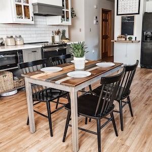 Solid Wood Dining Table The Westley Farmhouse Kitchen Table Set Small Kitchen Table Sustainably Sourced North American Hardwood image 2