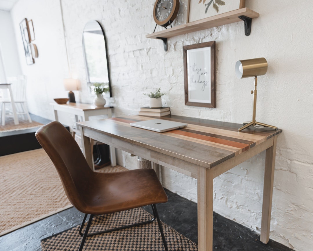 Solid Wood Desk the Quillton Modern Farmhouse Style Laptop Table