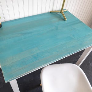 Aqua Maple Desk: "The Wren" - Solid Wood Writing Desk, Minimalist Home Office image 5