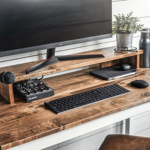 Solid Wood Monitor Stand: Custom Color Desk Riser image 7