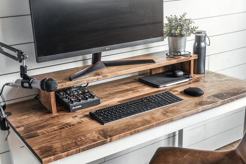 Solid Wood Monitor Stand: Custom Color Desk Riser image 7