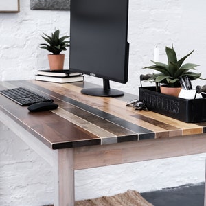 Ready to Ship Solid Wood Desk The Westley Modern Farmhouse Style Wood Computer Desk Sustainably Sourced North American Hardwood image 6