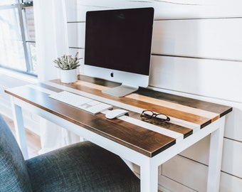 Solid Wood Desk the Lindsey Modern Farmhouse Home Office Desk