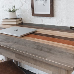 Solid Wood Desk The Quillton Modern Farmhouse Style Laptop Table Computer Desk Sustainably Sourced North American Hardwood image 5