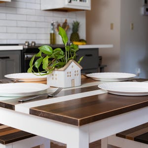 Handmade Maple Farmhouse Dining Table Set: "The Willow" Multi-Color Kitchen Table image 4