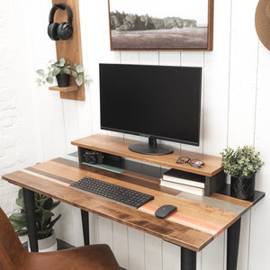 Solid Wood Desk The Jessiah Industrial Modern Design Made In The USA I Customizable Colors zdjęcie 4