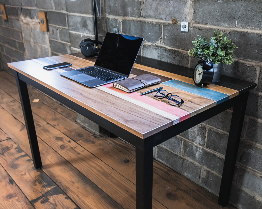 Maple Color Desk Industrial Maple Wood Desk: