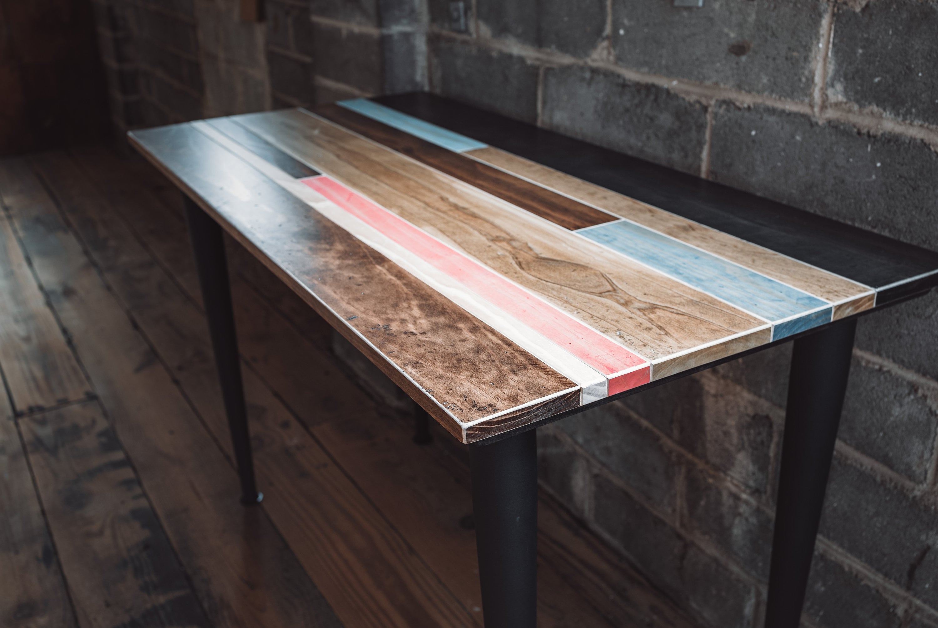 Distressed Colorful Wood Desk