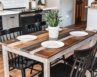 Solid Wood Dining Table | "The Westley" | Farmhouse Kitchen Table Set | Small Kitchen Table | Sustainably Sourced North American Hardwood