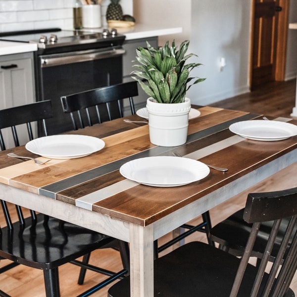 Solid Wood Dining Table | "The Westley" | Farmhouse Kitchen Table Set | Small Kitchen Table | Sustainably Sourced North American Hardwood