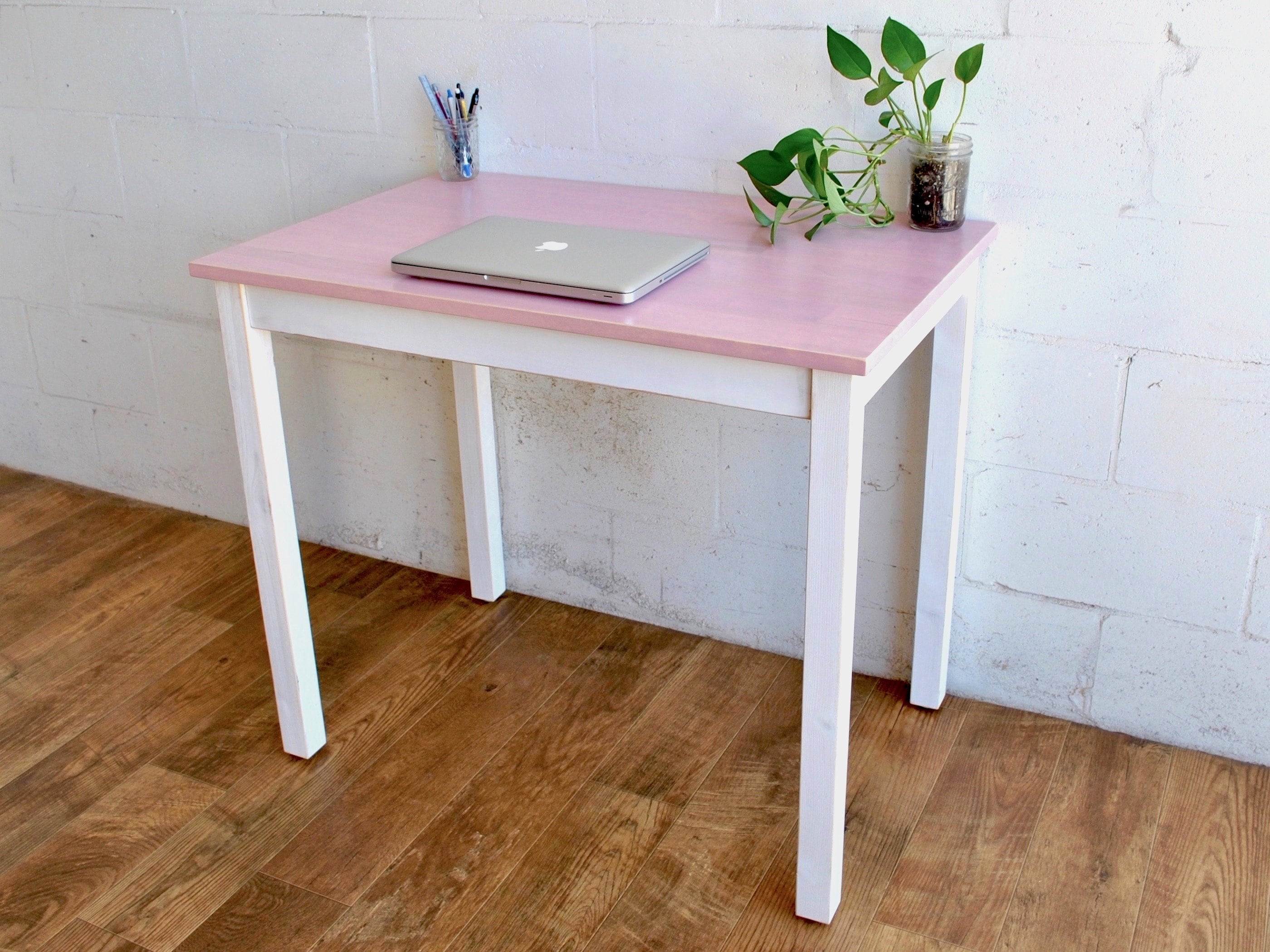 Pink Solid Wood Desk Laptop Desk Solid Wood Table Pink