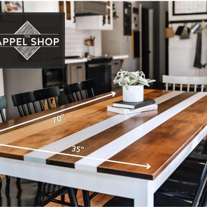 Solid Wood Dining Table | "The Willow | Large Kitchen Table | Sustainably Sourced North American Hardwood image 9
