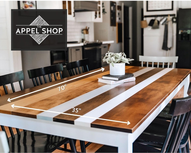 Solid Wood Dining Table | "The Willow | Large Kitchen Table | Sustainably Sourced North American Hardwood image 9