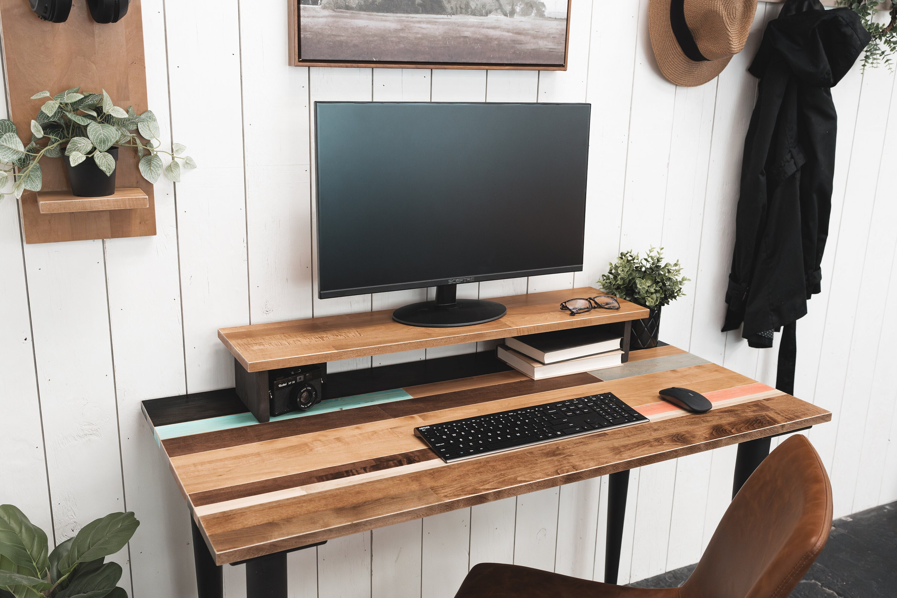 Solid Wood Desk the Lindsey Modern Farmhouse Home Office Desk