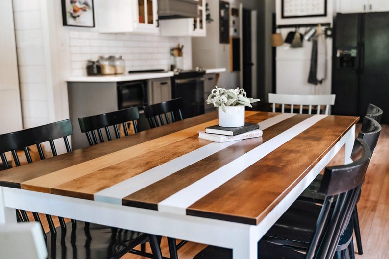 Solid Wood Dining Table | "The Willow | Large Kitchen Table | Sustainably Sourced North American Hardwood image 1