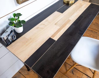 Solid Wood Desk: "The Jess" Modern Hardwood Desk for Home or Office
