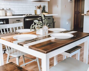 Solid Maple Wood Square Dining Table: 