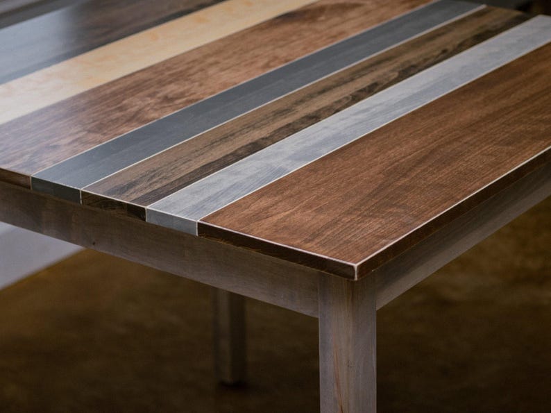 Solid Wood Dining Table: "The Westley" Farmhouse Kitchen Table Set image 4
