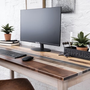 Ready to Ship Solid Wood Desk The Westley Modern Farmhouse Style Wood Computer Desk Sustainably Sourced North American Hardwood image 2