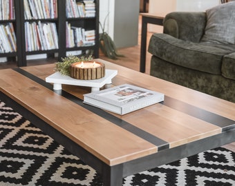 Solid Wood Coffee Table | "The Hannah" | Modern Farmhouse Living Room Table | Solid Maple | Sustainably Sourced North American Hardwood