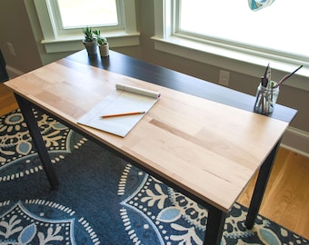 Handmade Maple Desk: "The Mae" Solid Wood Modern Farmhouse Table