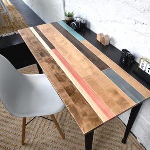 Solid Wood Desk | "The Jessiah" | Industrial Modern Design |  Made In The USA I Customizable Colors