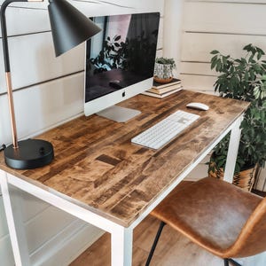 Solid Maple Wood Desk: "The Wren" Minimalist Home Office Laptop Table