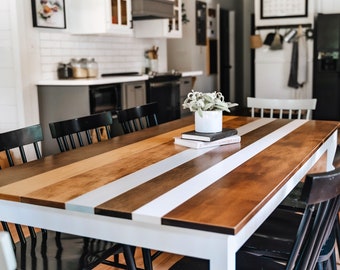 Solid Wood Dining Table | "The Willow | Large Kitchen Table | Sustainably Sourced North American Hardwood