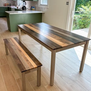 Solid Wood Dining Table: "The Westley" Farmhouse Kitchen Table Set image 6