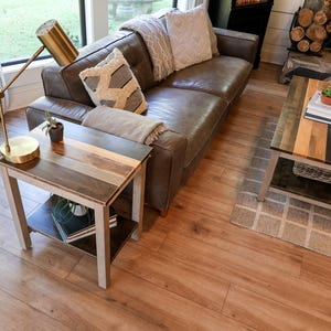 The Westley Modern Farmhouse Solid Wood Coffee Table with Storage Shelf - Rustic Living Room Furniture image 6