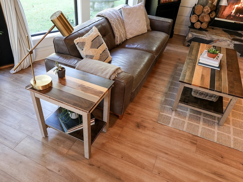 The Westley Modern Farmhouse Solid Wood Coffee Table with Storage Shelf - Rustic Living Room Furniture image 6