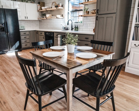 Square Dining Table the Westley Solid Wood Farmhouse Kitchen Table