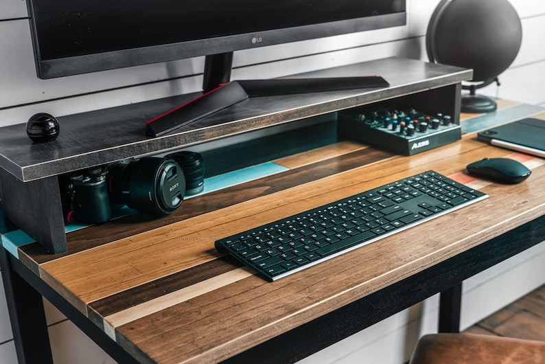 Solid Wood Monitor Stand: Custom Color Desk Riser image 6