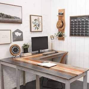 Handmade Maple Hardwood L-Shaped Desk: "The Quill" Corner Desk