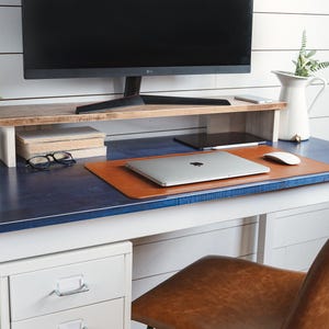 Solid Wood Monitor Stand: Custom Color Desk Riser image 5
