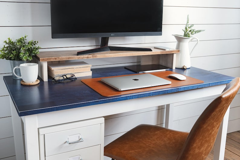 Solid Wood Monitor Stand: Custom Color Desk Riser image 5