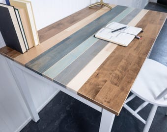 Solid Maple Wood Desk: "The Jaylin" Modern Farmhouse Style Computer Table