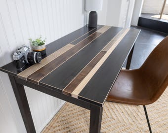 Solid Maple Wood Desk: Modern Industrial - "The Jessiah" Noir Edition