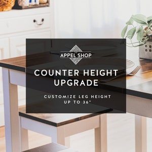 Counter add-on for tables with wood legs only