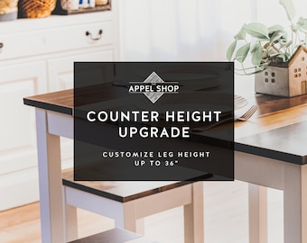 Counter add-on for tables and benches/stools with wood legs only
